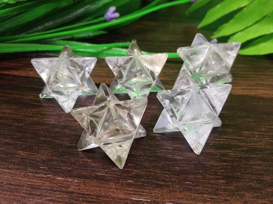 Generic eight-pointed star crystal decor enhances spiritual ambiance at home or office.