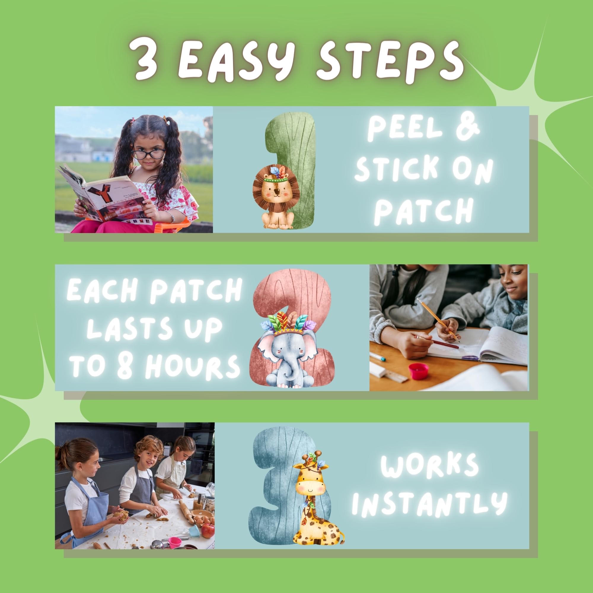 Generic Focus Boosting Stickers for kids encourage playful focus during activities.