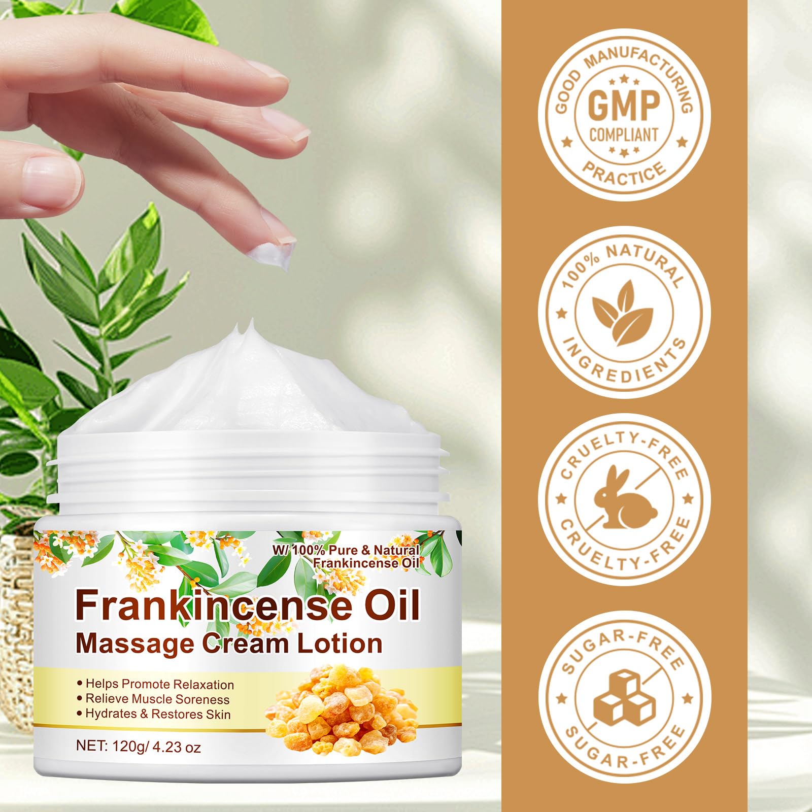 Antioxidant boost image highlighting skin radiance with frankincense balm