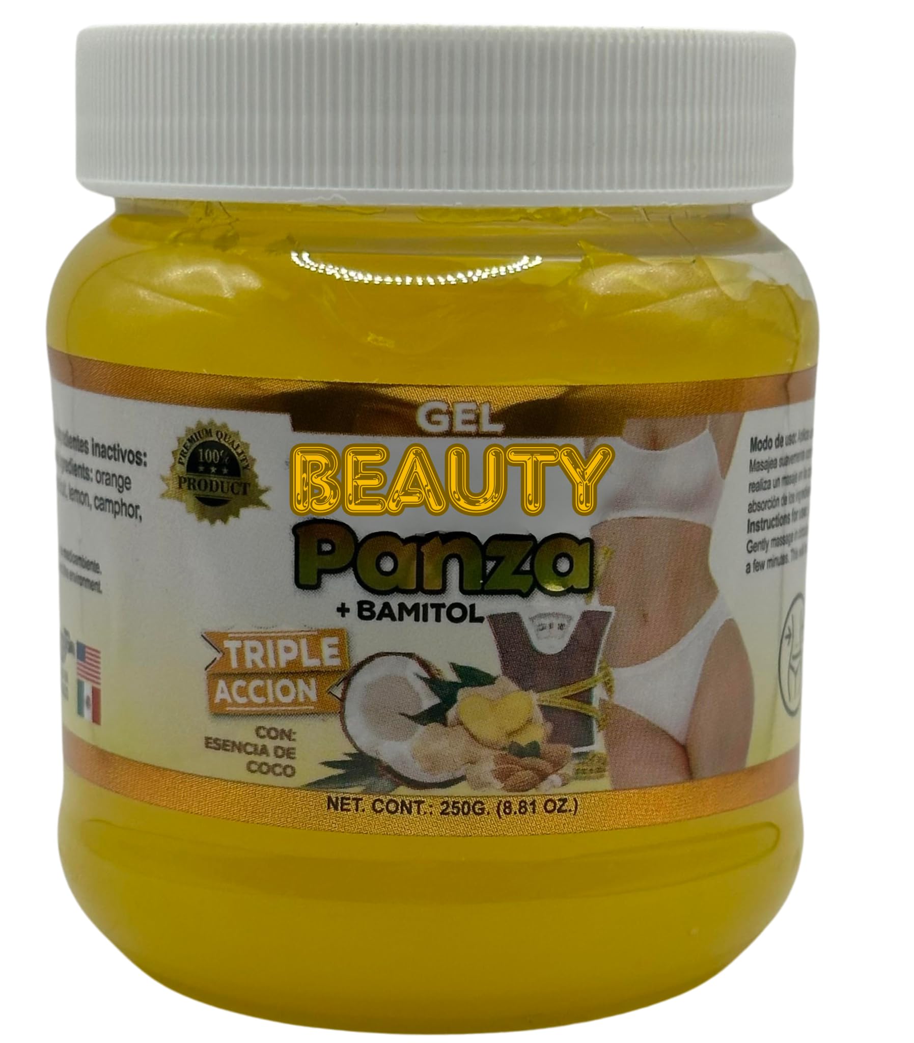 Generic Ginger Beauty Panza Gel 250g orange packaging for belly toning.
