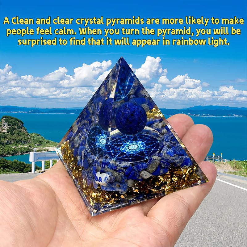 Generic Orgone Pyramid amethyst-obsidian durable resin finish; endures daily use