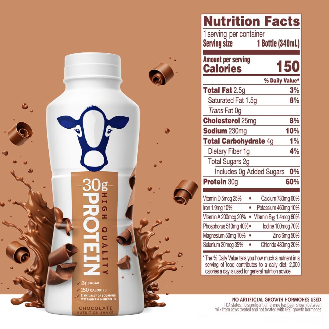Generic vanilla bottle highlighting 30g protein per serving for post-workout recovery