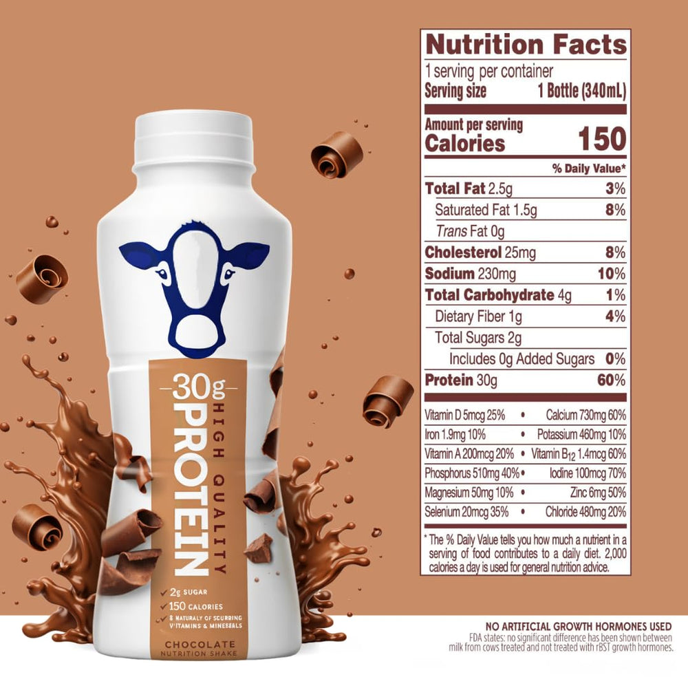 Generic vanilla bottle highlighting 30g protein per serving for post-workout recovery