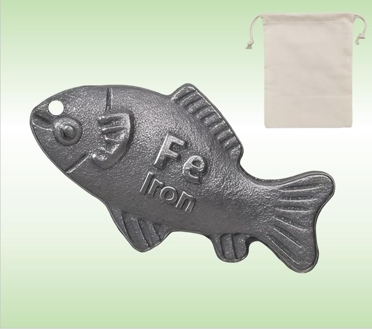 Generic Lucky Iron Fish in a pot infusing iron into soup