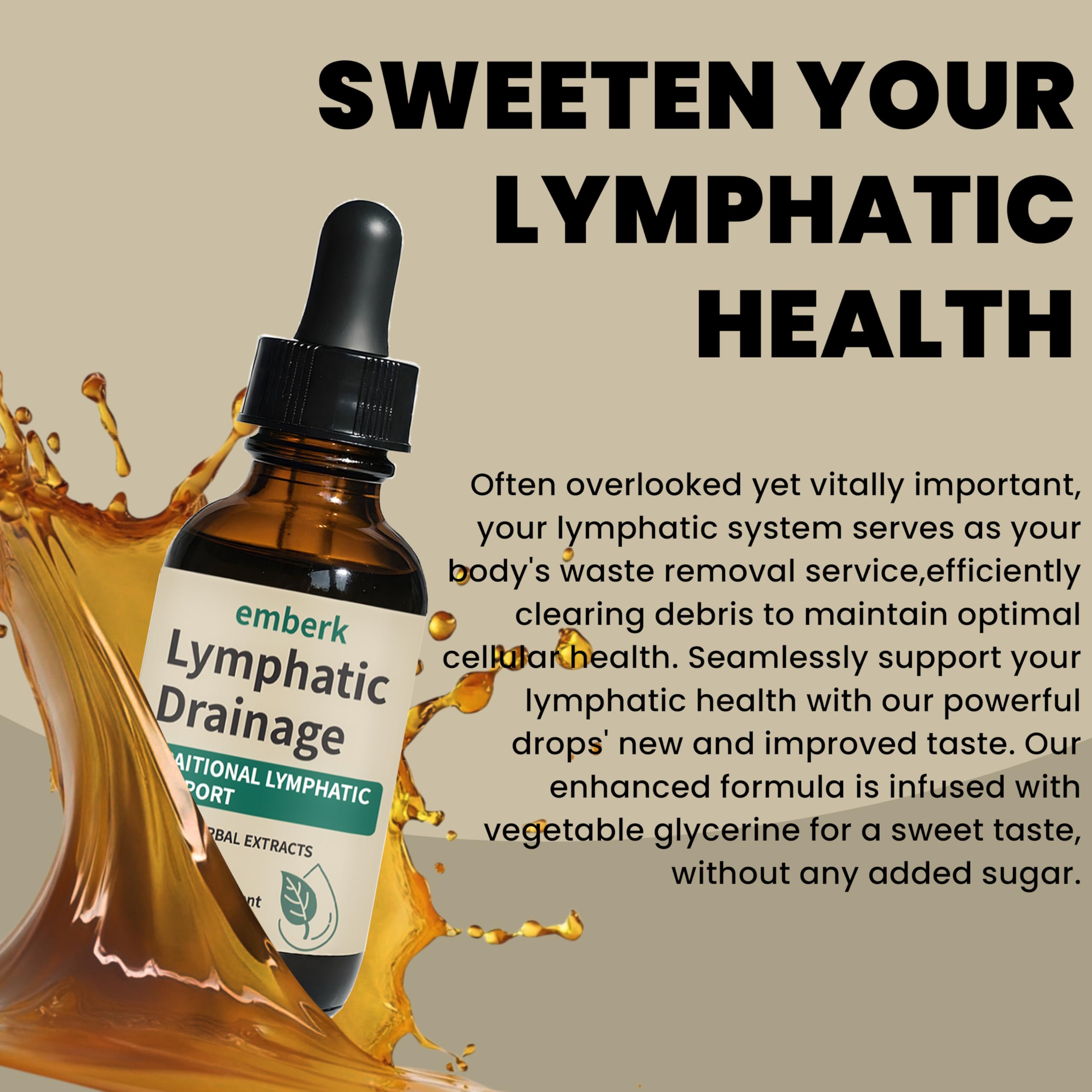 Generic Lymphatic Drainage Drops herbal blend close-up highlighting immune-supporting herbs