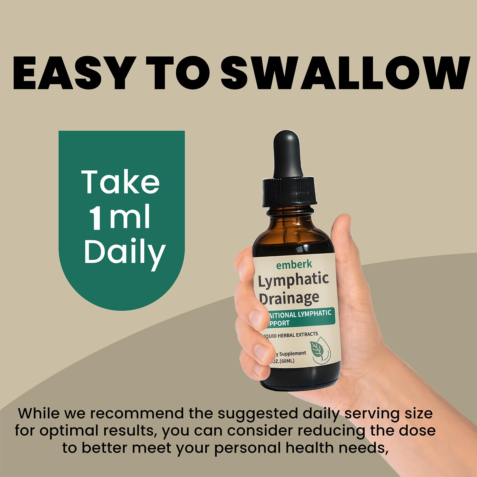 Generic Lymphatic Drainage Drops label close-up emphasizing non-GMO formula
