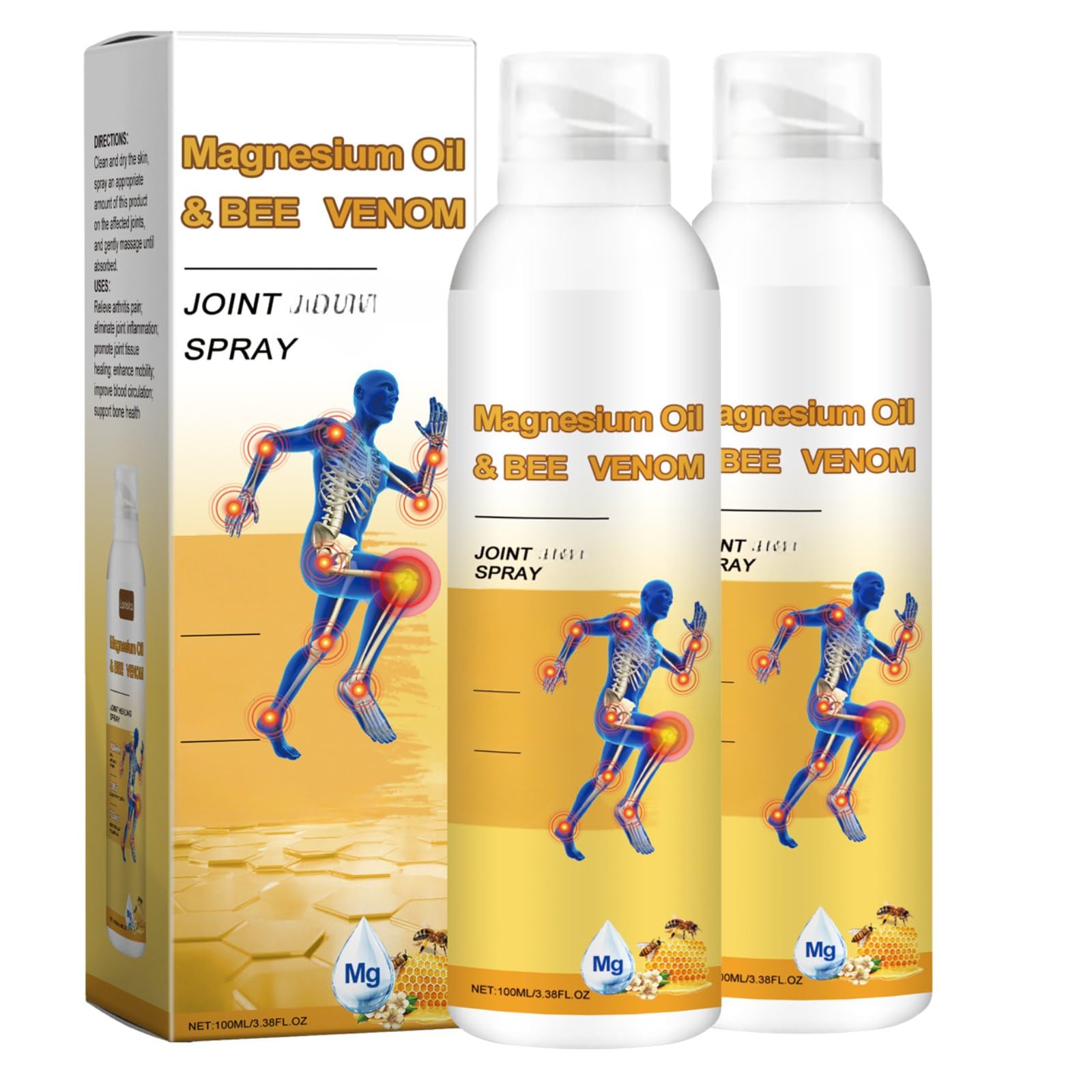 Generic Magnesium Oil Bee Venom Spray bottle for fast non-greasy joint relief