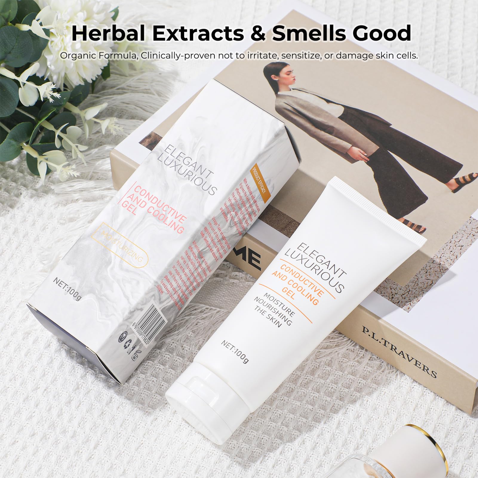 Generic Massage Gel texture close-up highlights long-lasting slip and easy wash-off.