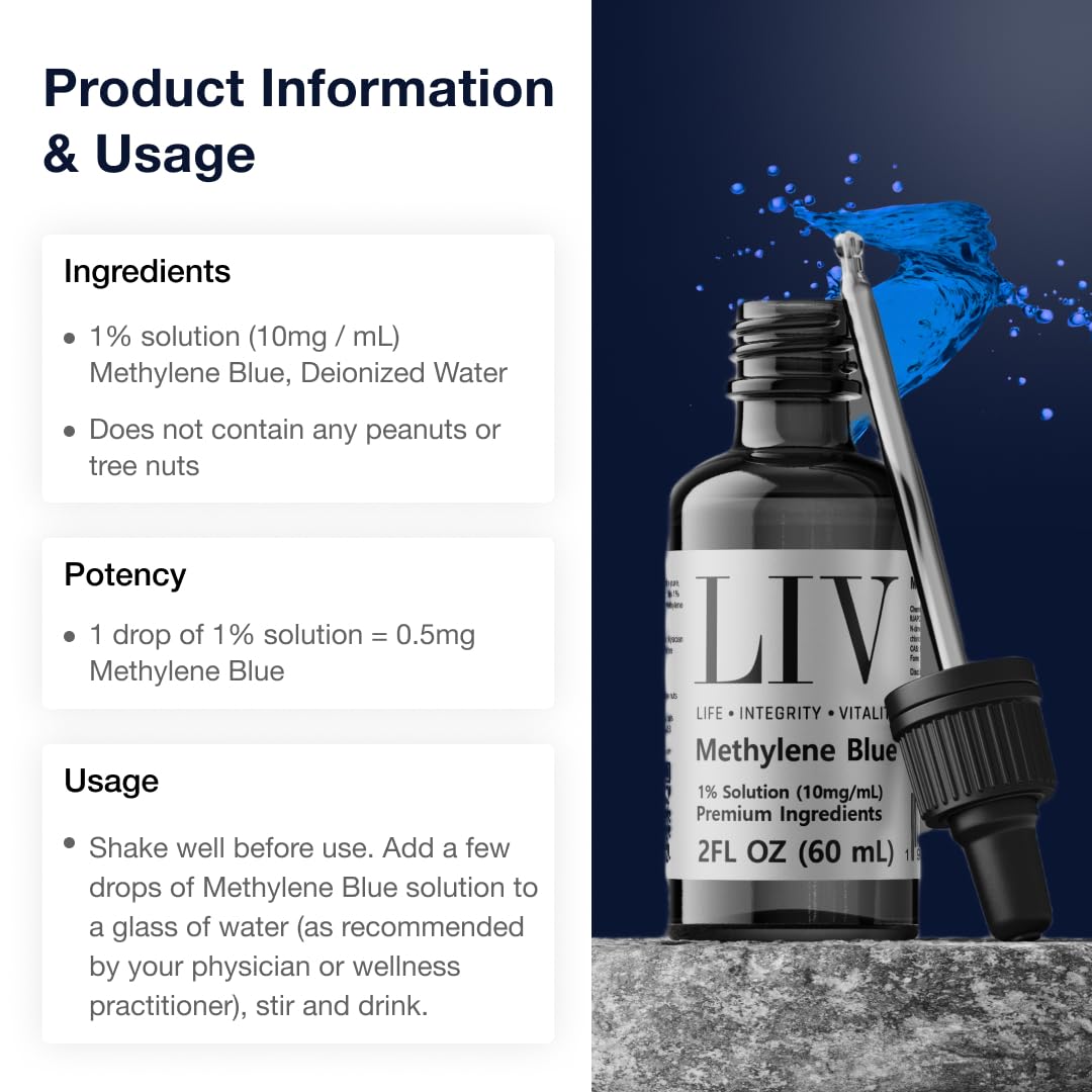 Generic Methylene Blue lab results image demonstrates quality assurance and potency.