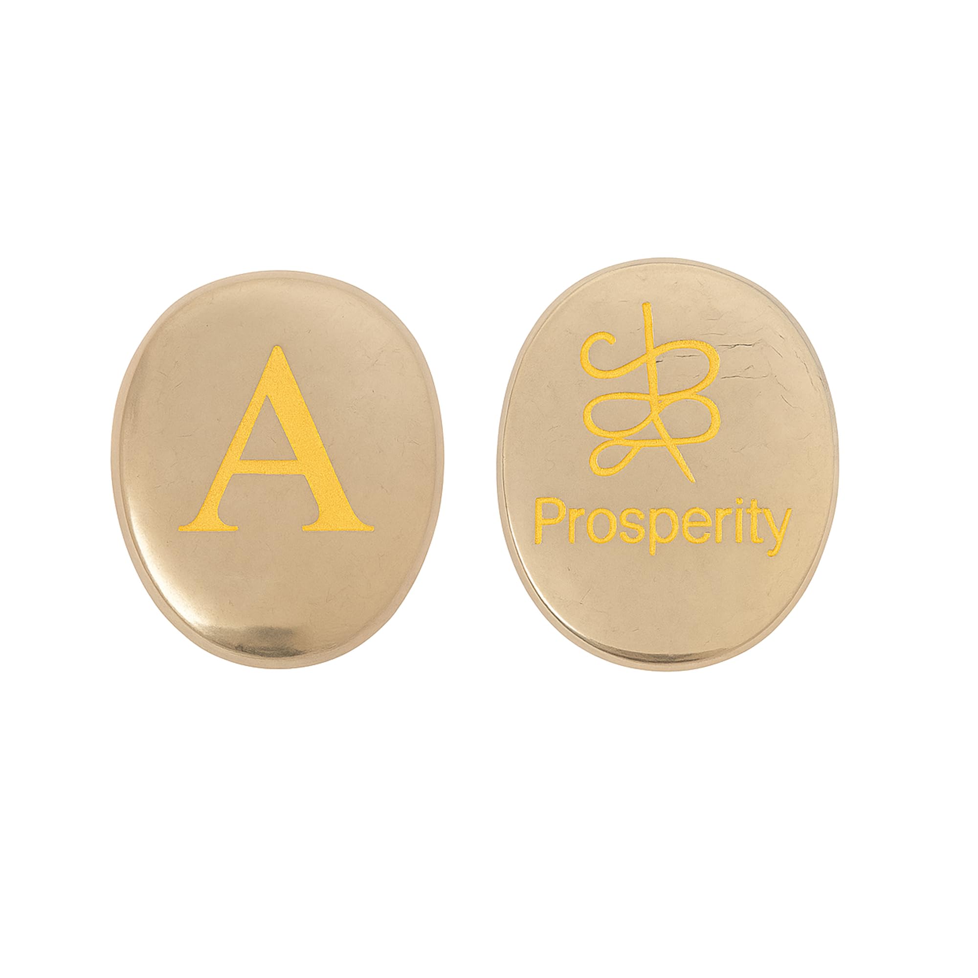 Generic monogram Pyrite Zibu Coin front view for personalized energy symbol