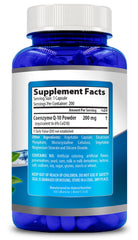 Label highlights Generic Natural Vitamin CoQ10's gluten free and non-GMO credentials.