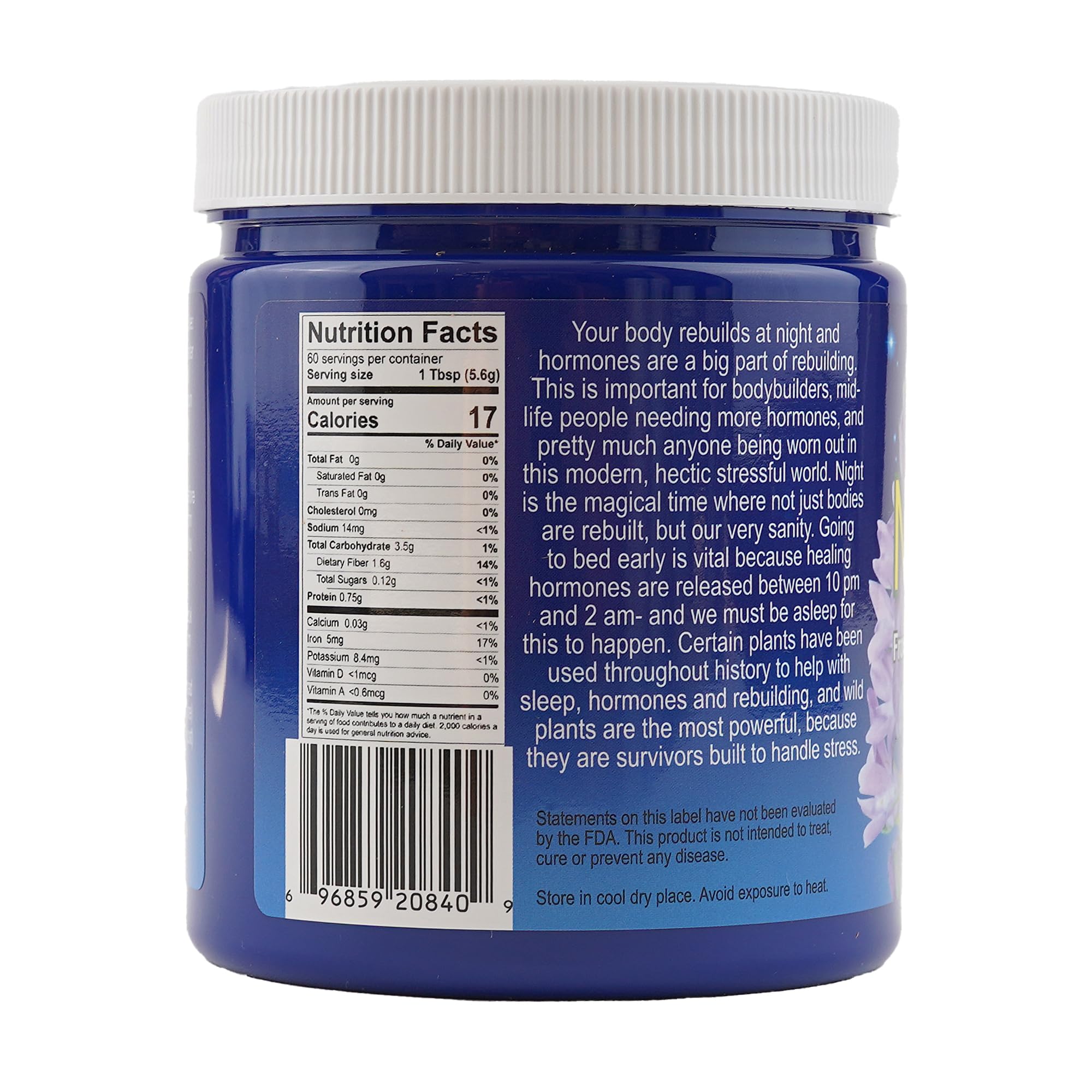 Generic Night Rebuild Powder for mixing demonstrates easy evening ritual with water or juice.