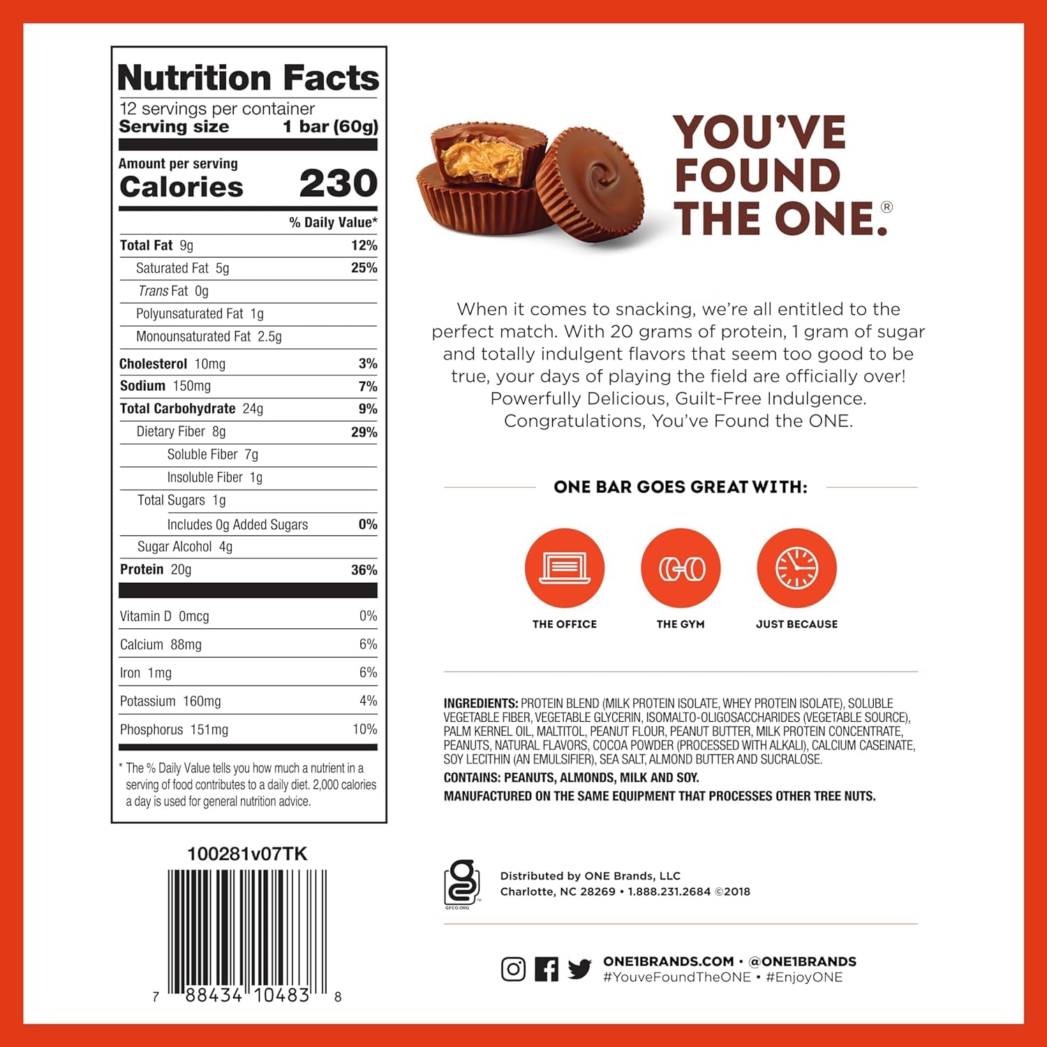 Generic ONE Protein Bars packaging features resealable pouch for freshness.