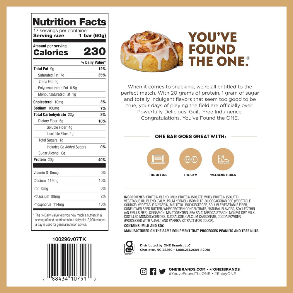 Generic ONE Protein Bars gluten-free bars sit beside fruit and coffee.