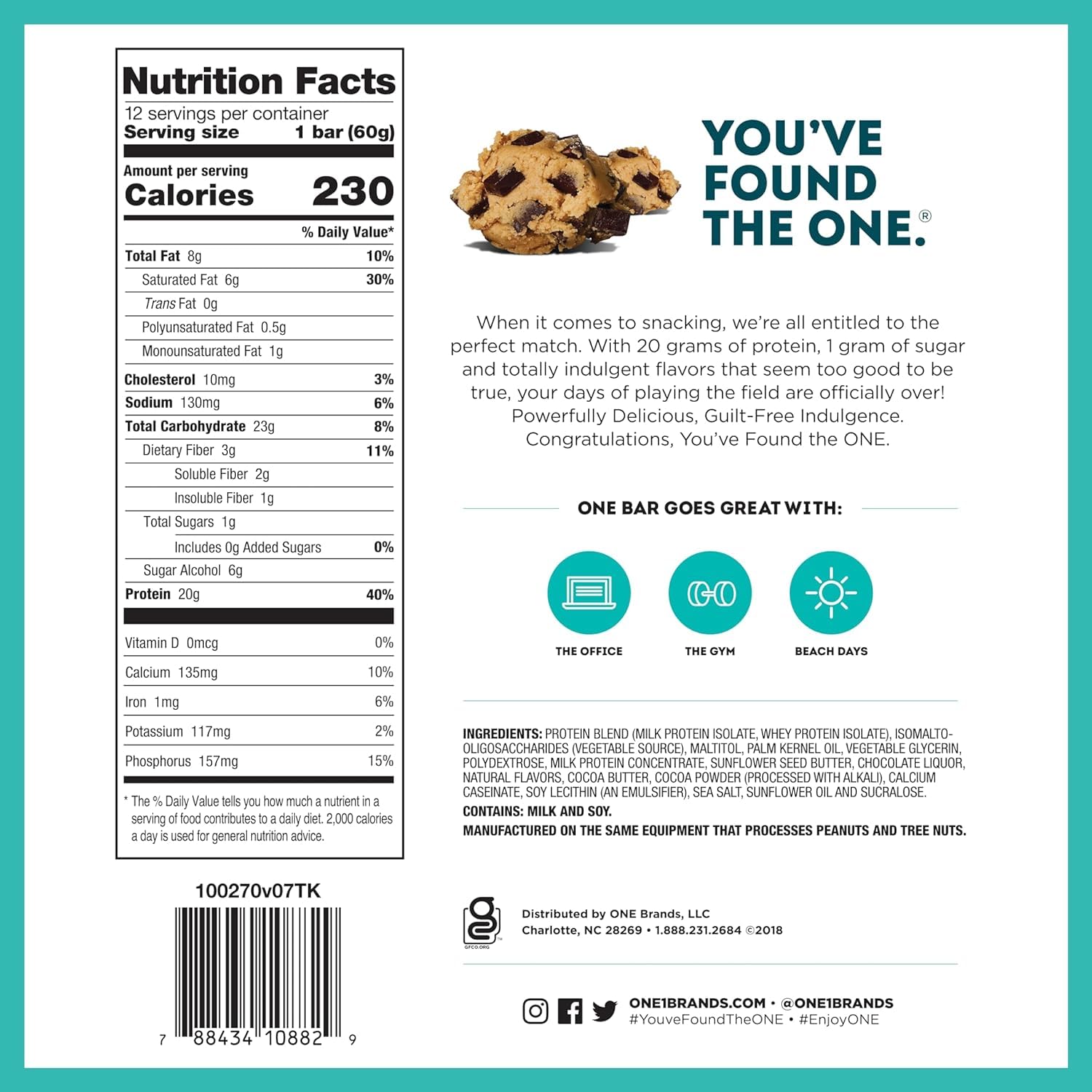 Generic ONE Protein Bars assortment of flavors on a serving board