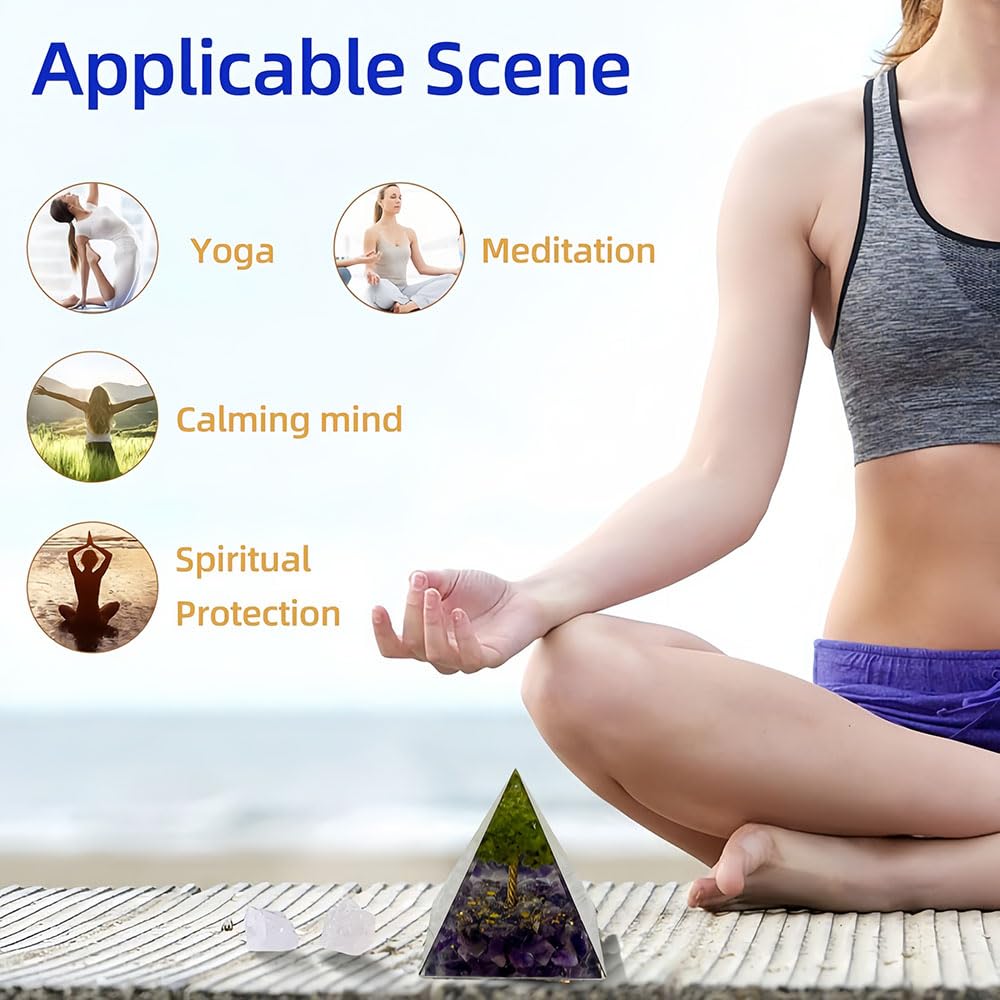 Living room display of Generic Orgone Pyramid adds decorative serenity