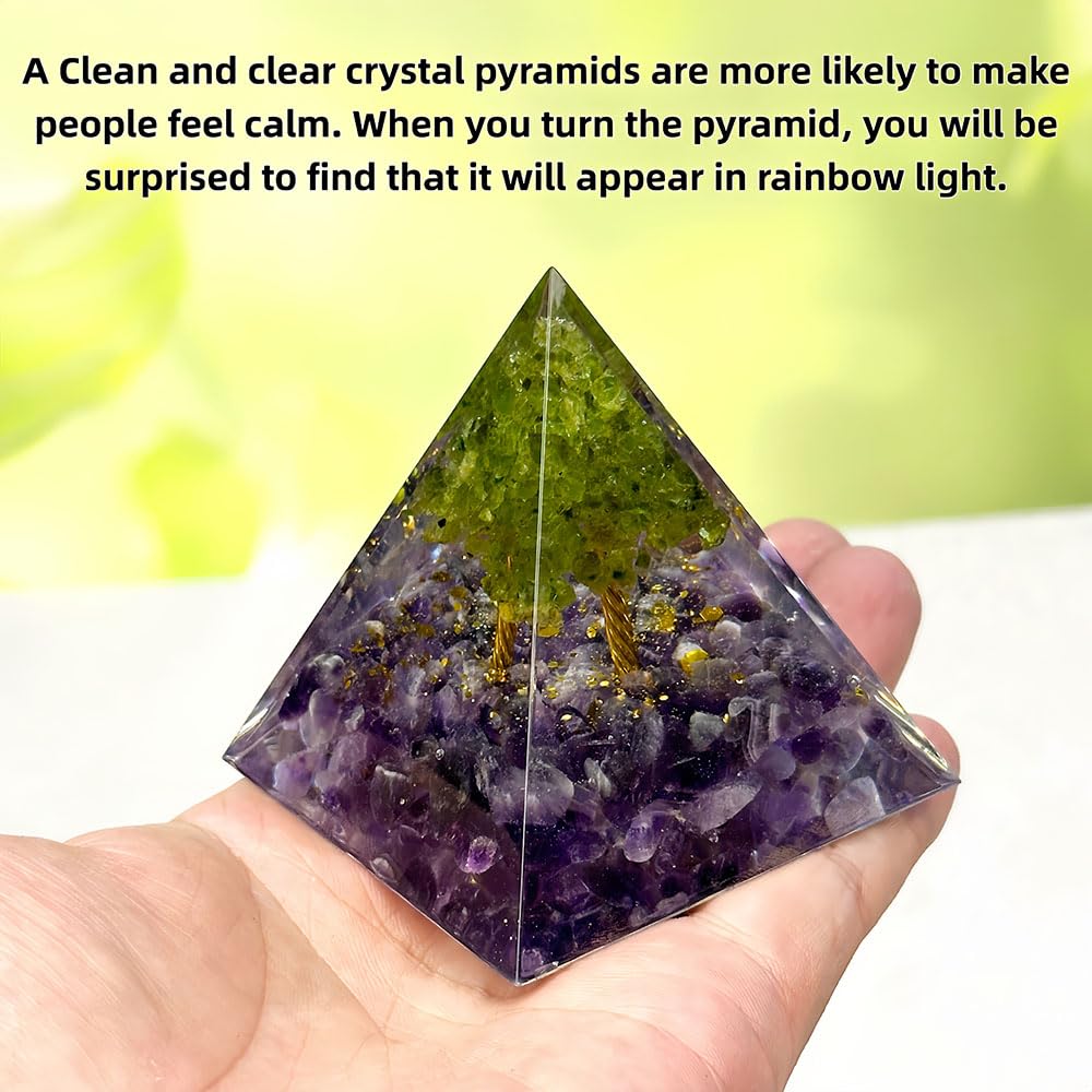 Packaging highlights handmade craftsmanship of Generic Orgone Pyramid for ready-to-display gifting
