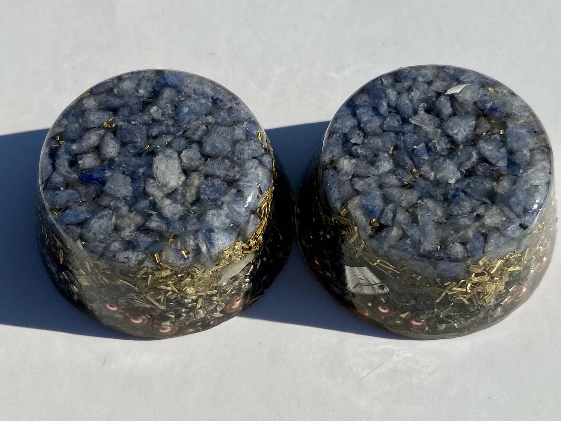 Generic gift-ready orgonite set on display for home decor