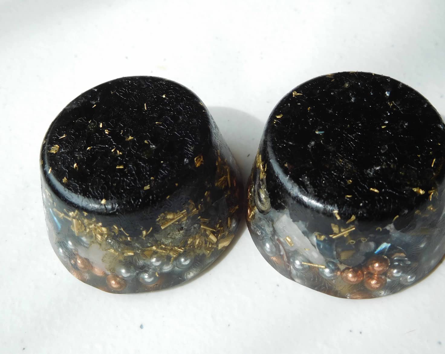 Generic Orgonite Ingredients Visible emphasizes handcrafted craft and vibrant inclusions
