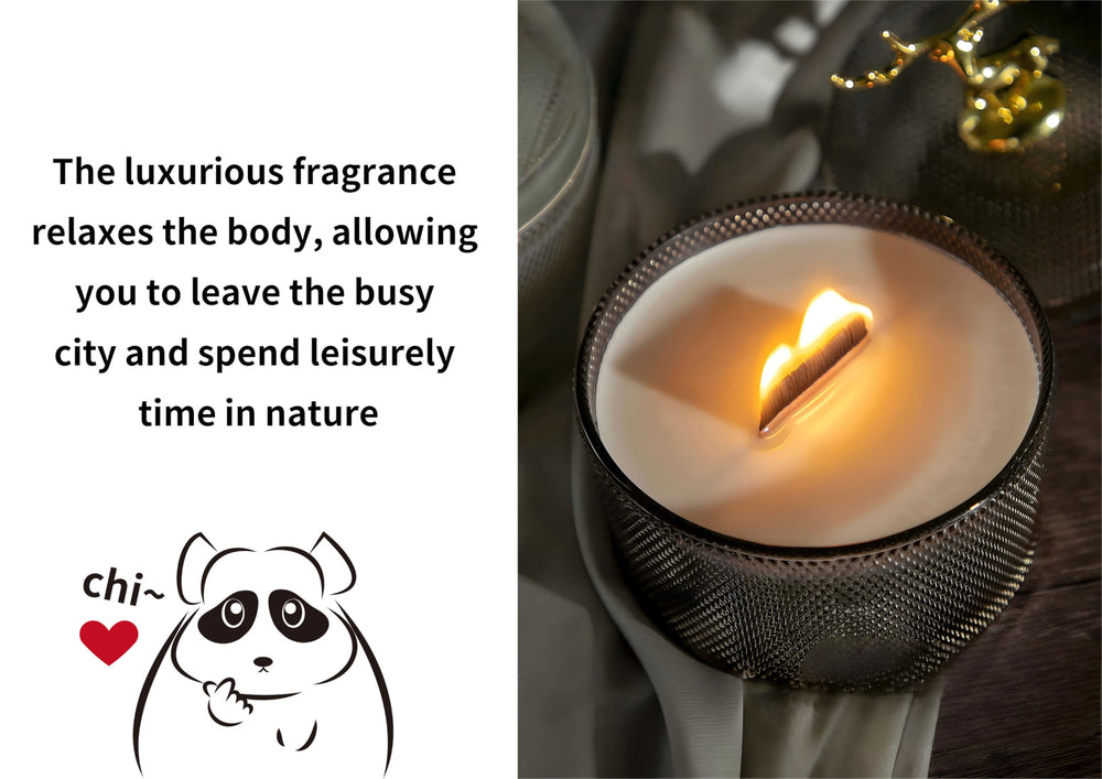 Generic Pandachilla candle in living room setting emphasizes ambient light