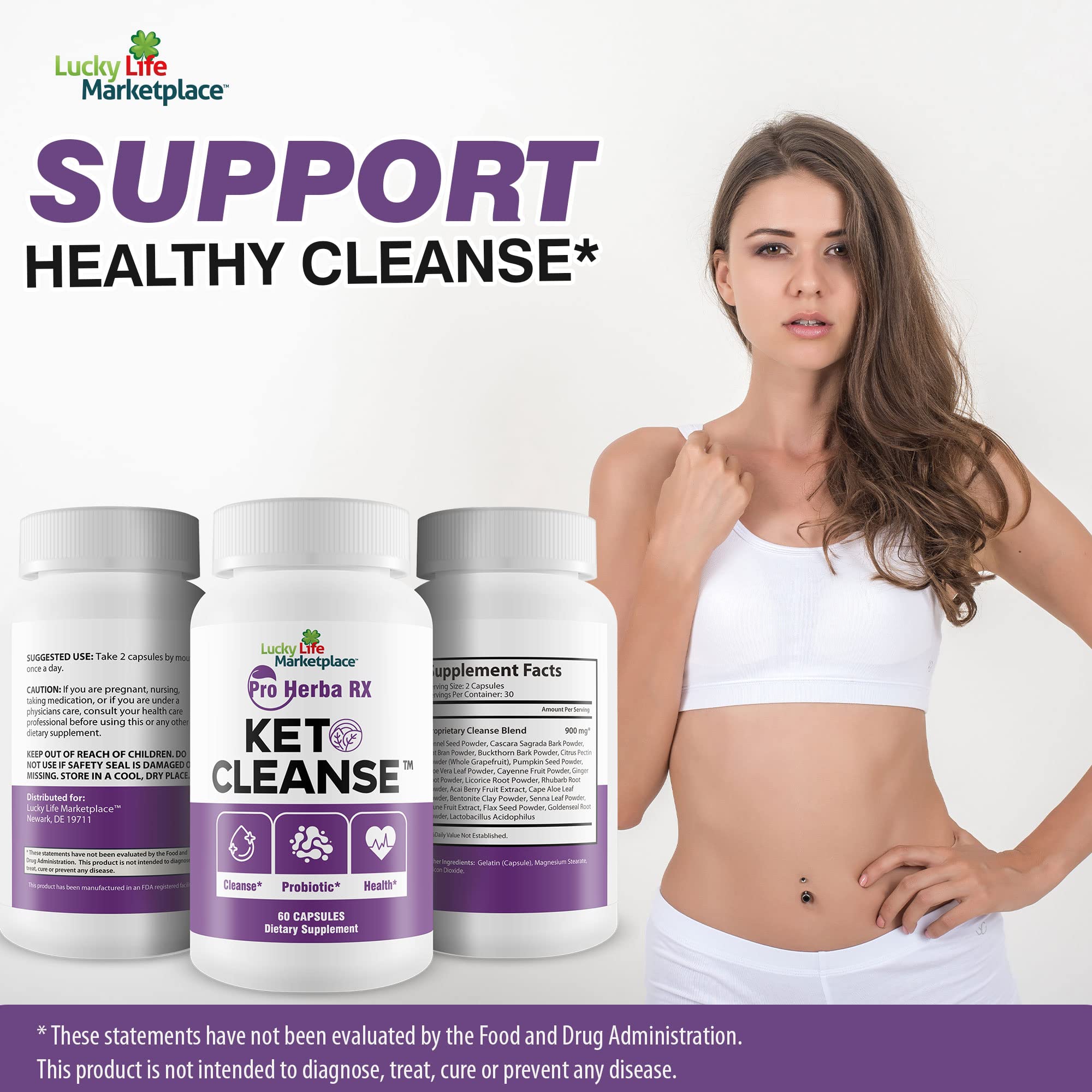Generic Pro Herba RX Keto Cleanse probiotic blend visual suggesting digestive balance.