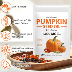 front label of generic pumpkin seed oil highlighting clean, non-GMO and gluten-free