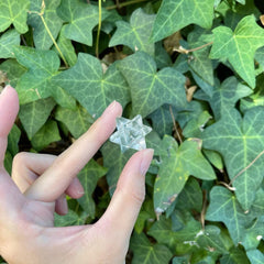 Generic quartz stone energy balancing aid supports focus during affirmations.
