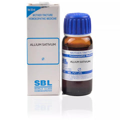 Generic SBL Allium Sativum 1X bottle shown for home use and travel-ready packaging