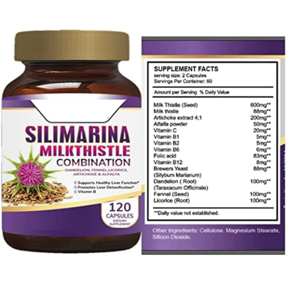 Generic Silimarina capsules closeup highlighting convenient daily liver support.