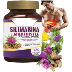 Generic Silimarina milk thistle bottle for liver support.