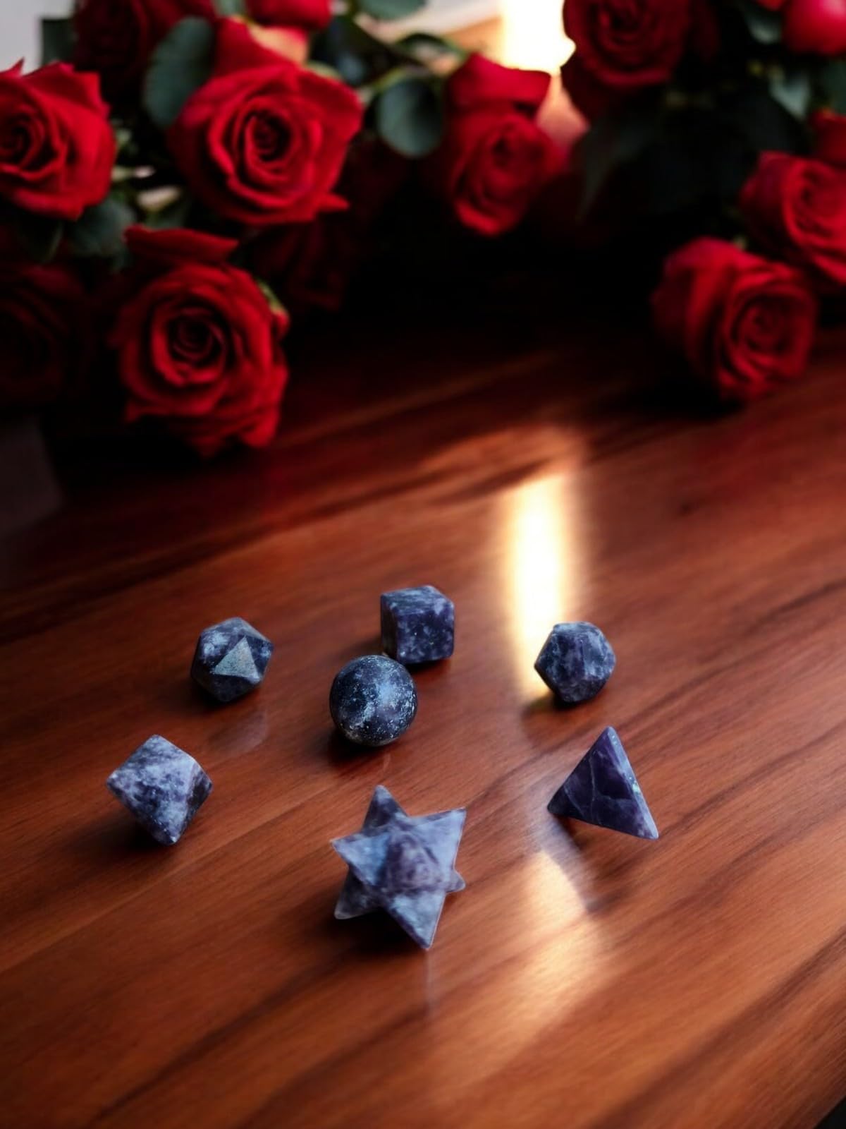 Close-up of Generic Sodalite hand-carved stones showing natural texture