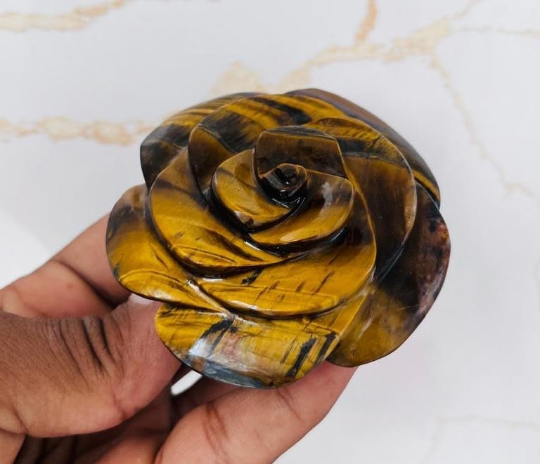 Gift-packaged Tiger Eye Crystal Rose ideal for celebrations