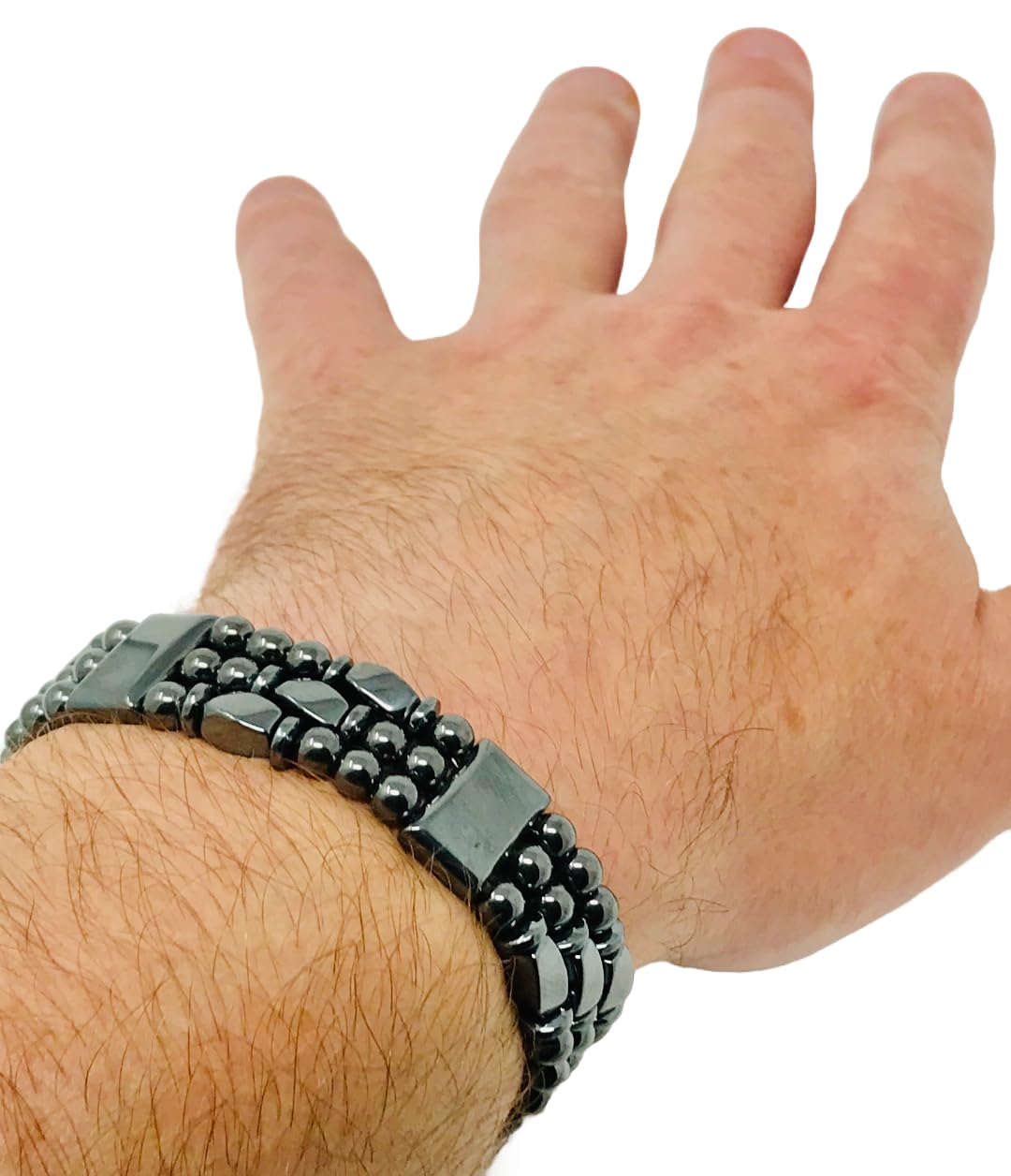 Generic Tri-Power hematite bracelet worn on ankle option.
