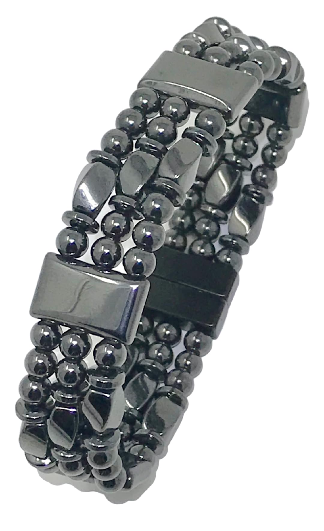 Generic Tri-Power hematite bracelet clasp highlights strong magnetism.