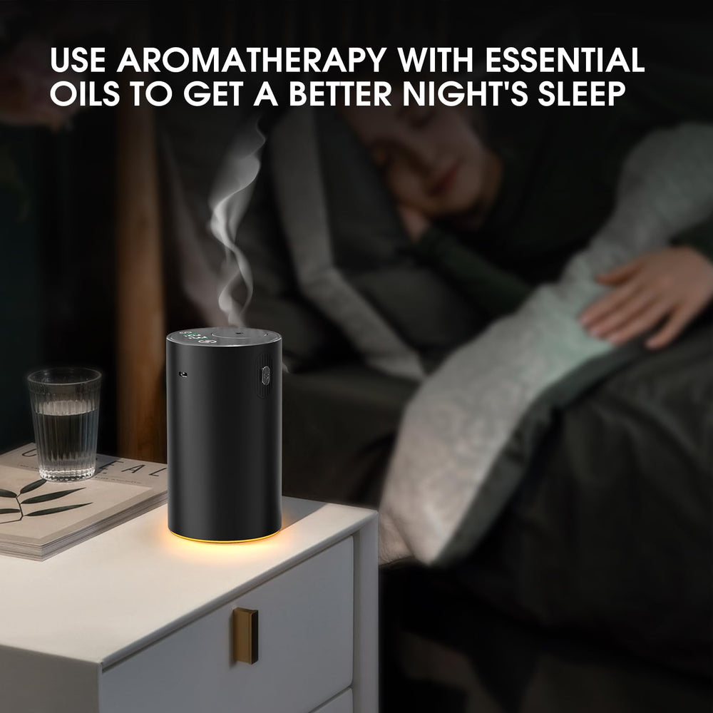 Generic Waterless Diffuser mist levels illustrate customizable fragrance intensity.