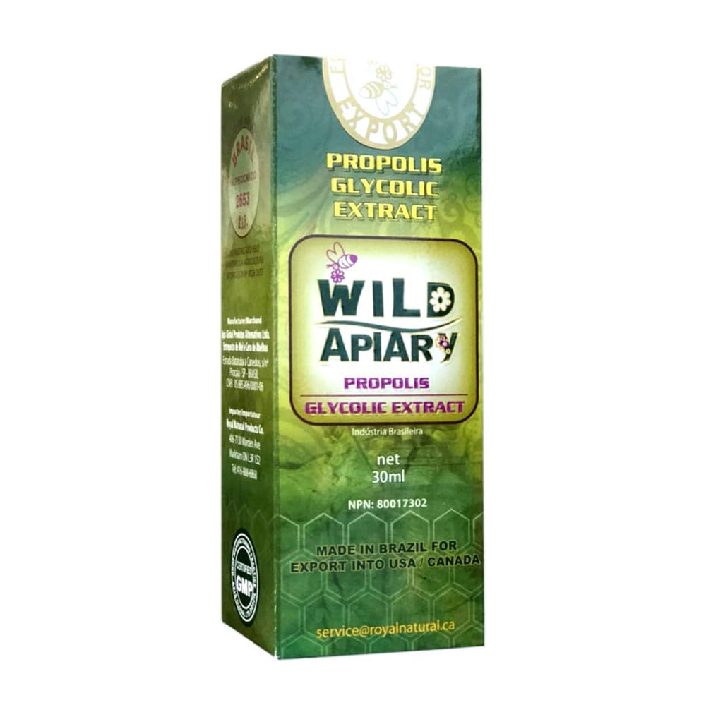 Generic Wild Apiary Green Propolis bottle pour for easy daily dosing.