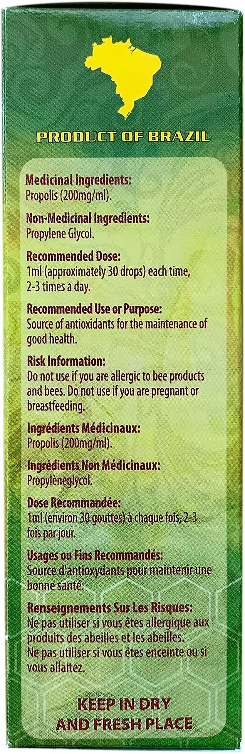 Generic Wild Apiary Green Propolis dropper dispense for precise use.