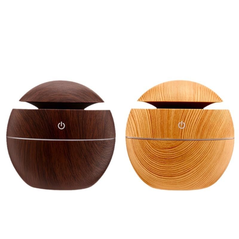 Generic Wood Grain Mushroom Mini Diffuser in use on a desk at work
