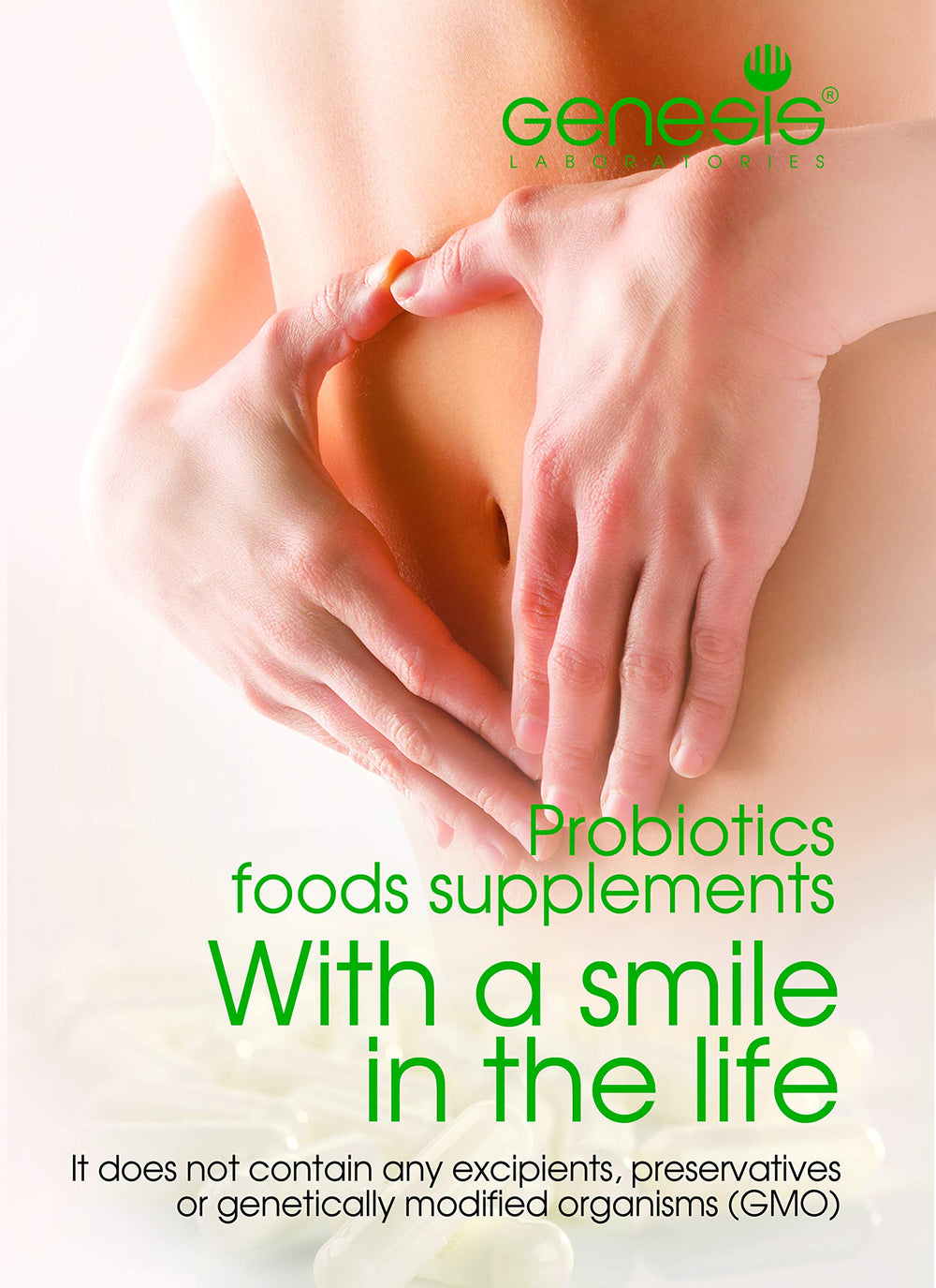 Genesis Laboratories Immune Support packaging highlights probiotic benefits for gut-immune connection.