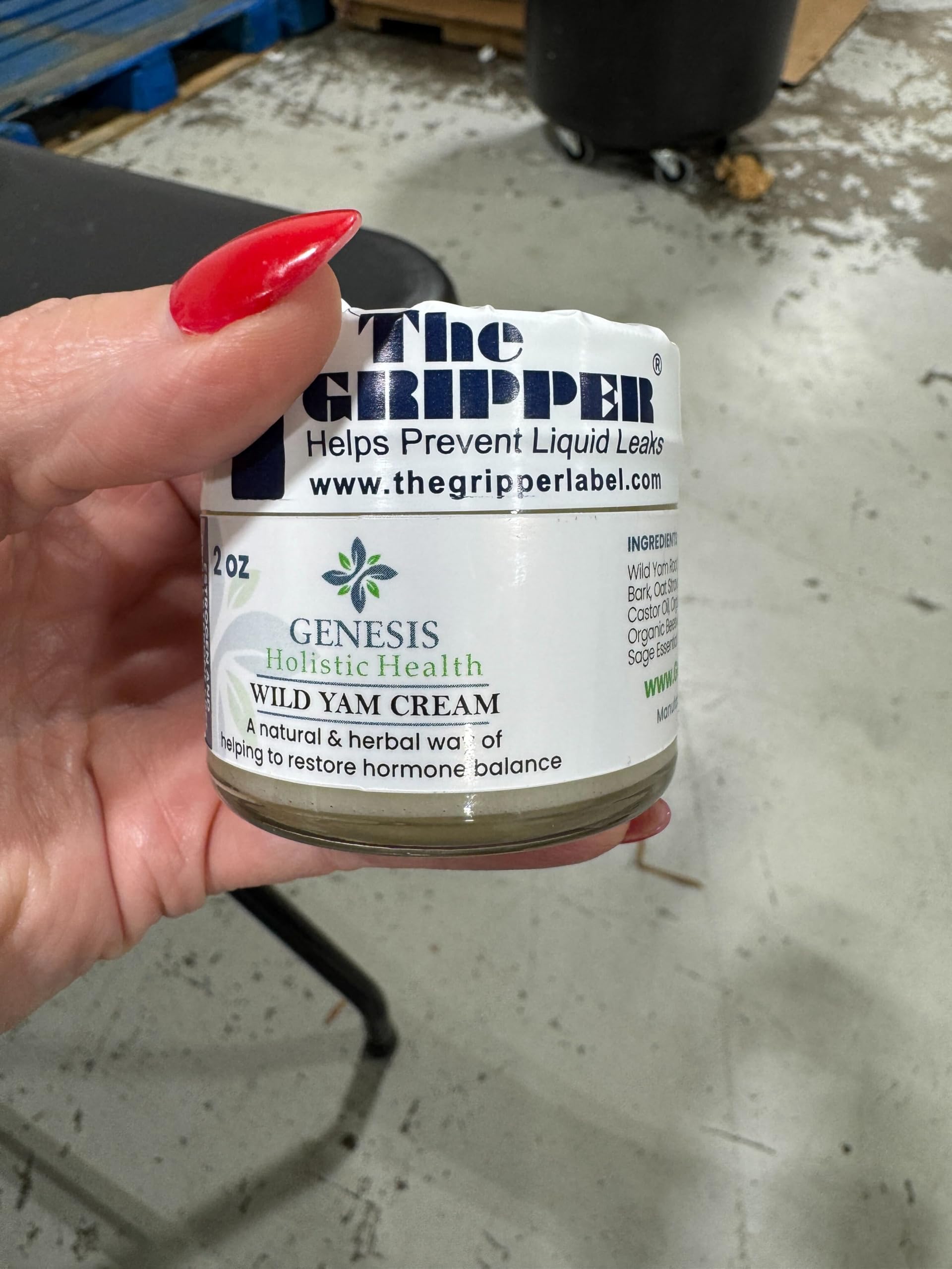 Genesis Wild Yam Root Cream ingredients visible, plant-based hydration for daily use.