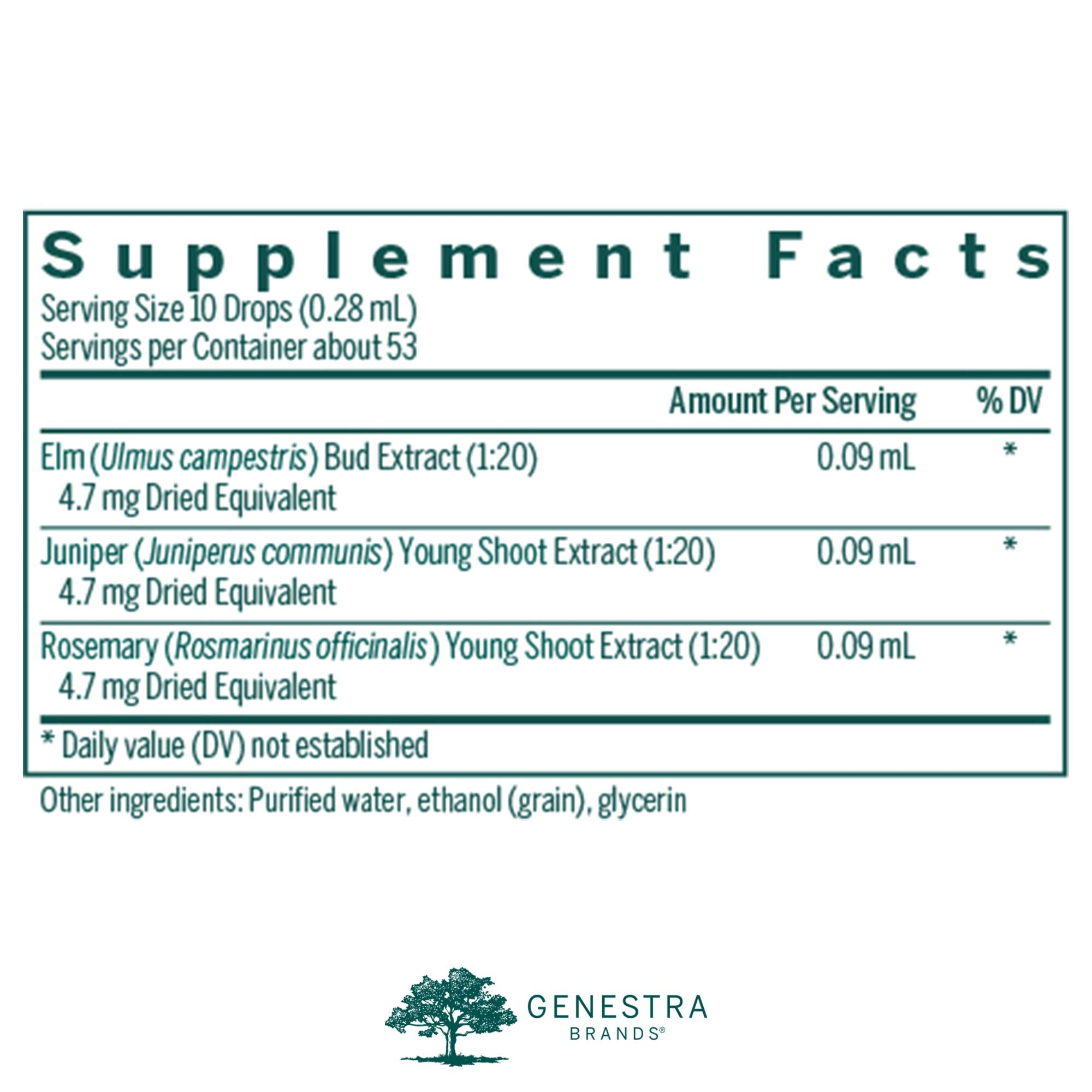 Genestra Acn-gen bottle pour illustrating easy daily use in a herbal wellness routine
