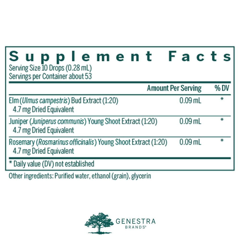 Genestra Acn-gen bottle pour illustrating easy daily use in a herbal wellness routine