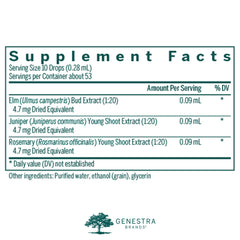 Genestra Acn-gen bottle pour illustrating easy daily use in a herbal wellness routine