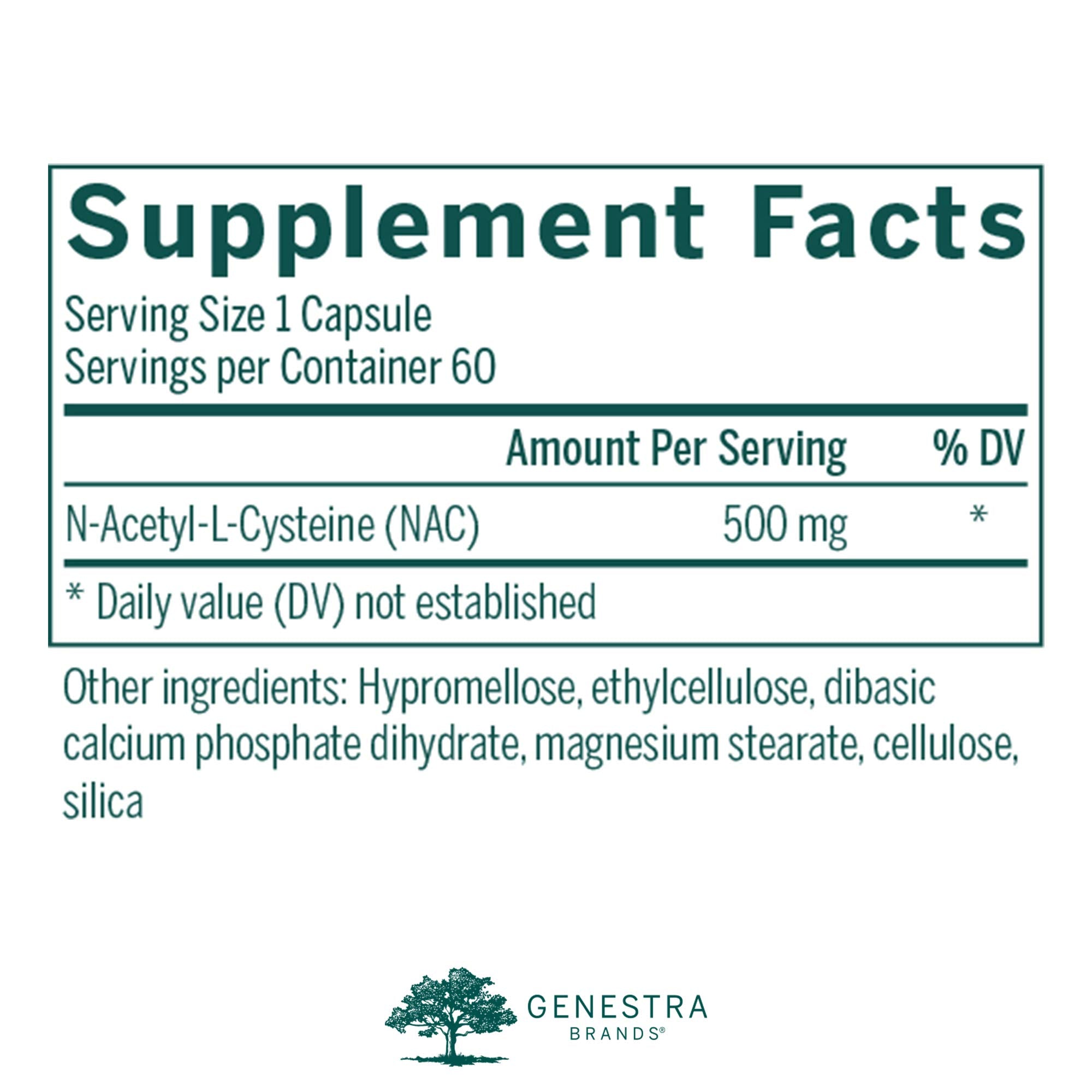 Genestra Amin NAC capsules closeup highlighting smooth texture and vegan formula.