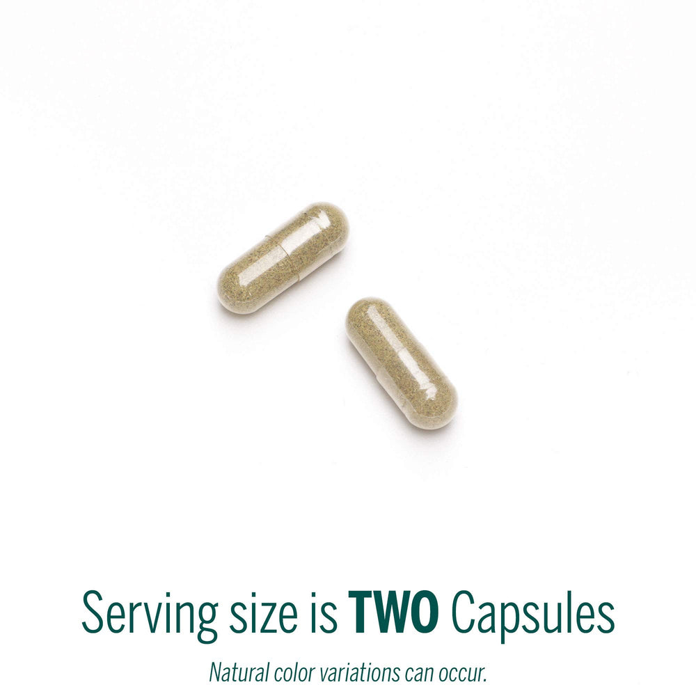 Genestra Brands Black Walnut Capsules label closeup highlighting herbal blend.
