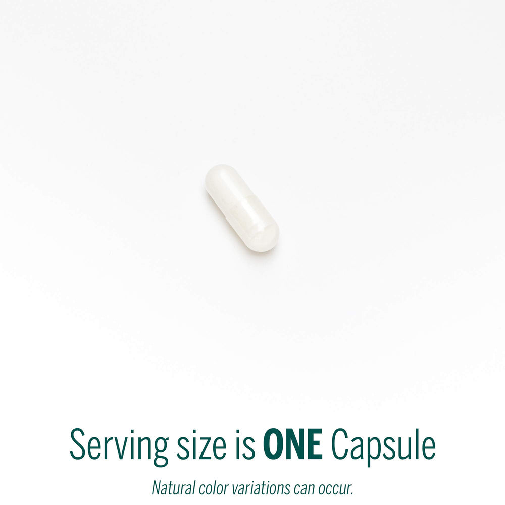 Close-up of the Genestra KMG Plus label highlighting 60 capsules and the formula.