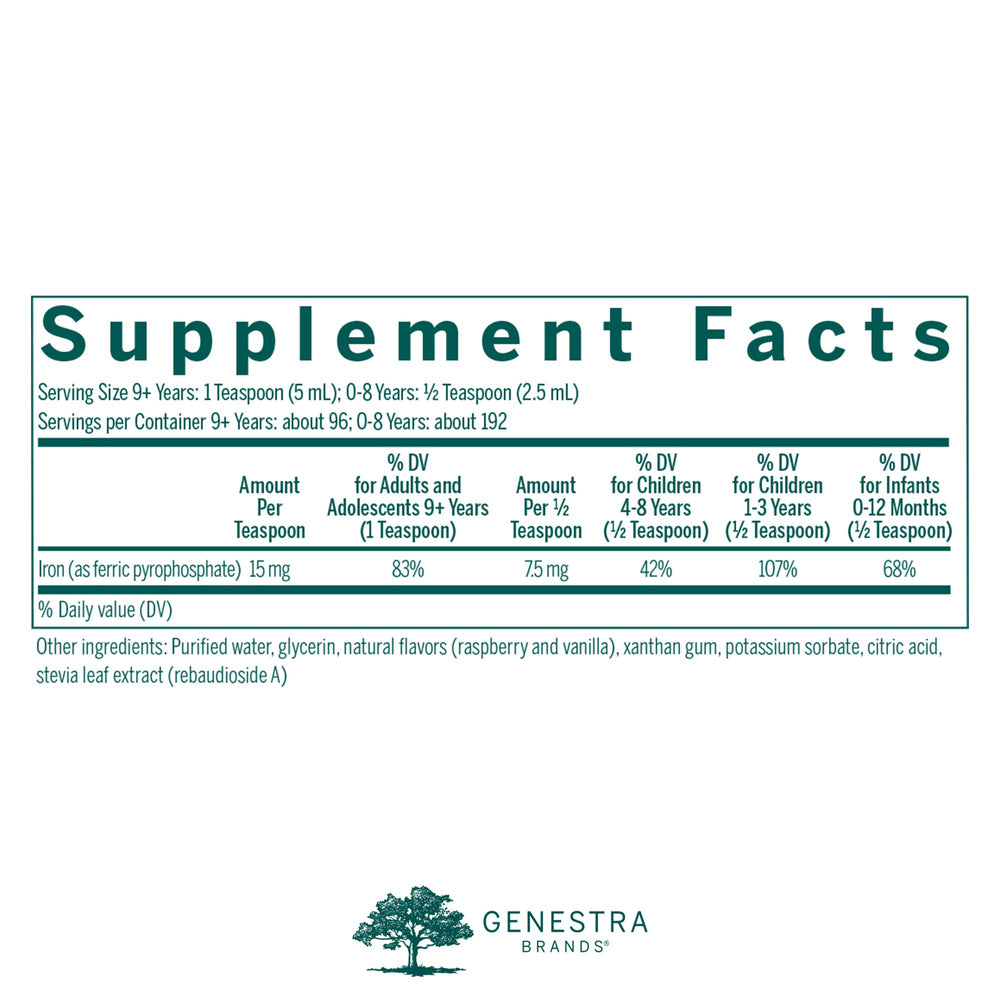 Genestra Liquid Iron being poured for easy daily iron support.