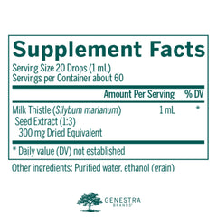 Genestra Brands Milk Thistle Tincture dropper enables precise vegan-friendly dosing.