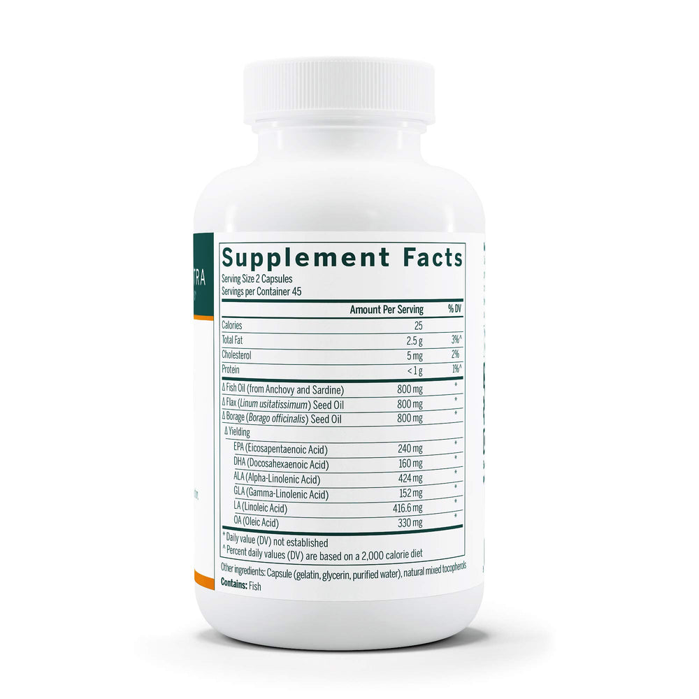 Genestra Brands Multi EFA bottle cap close-up with easy-to-swallow softgels.