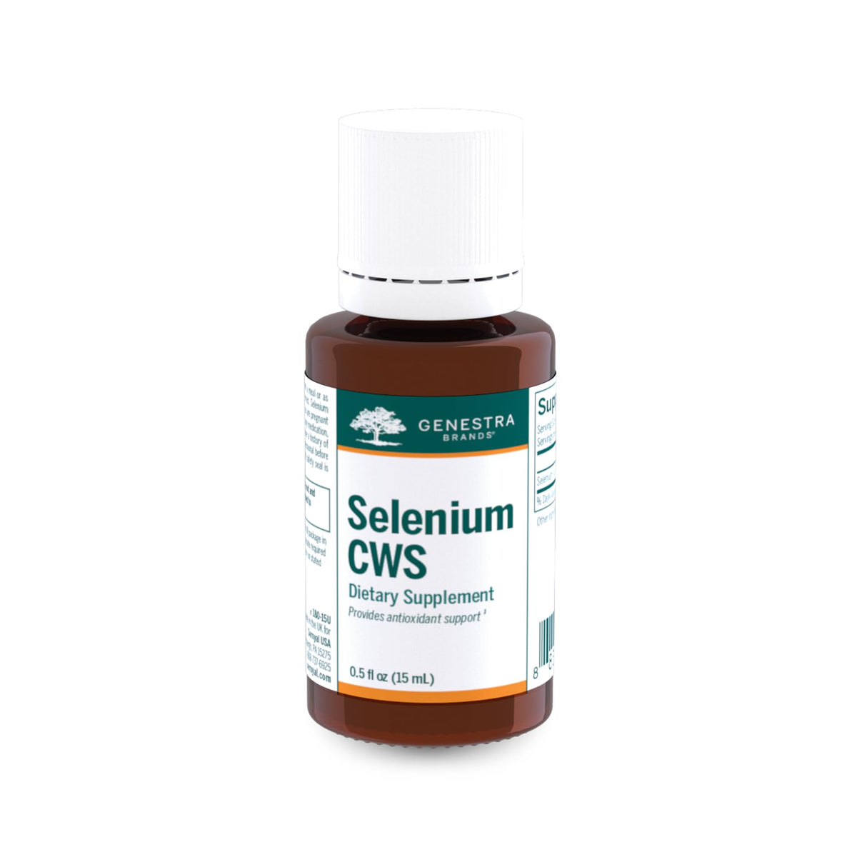 Genestra Brands Selenium CWS bottle pour showing easy direct dosing for daily antioxidant support